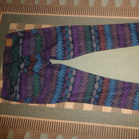 American Eagle Outfitters Stretch Jeggings 4 Leaf/Feather Multicolored Zip Leg - Picture 5 of 16